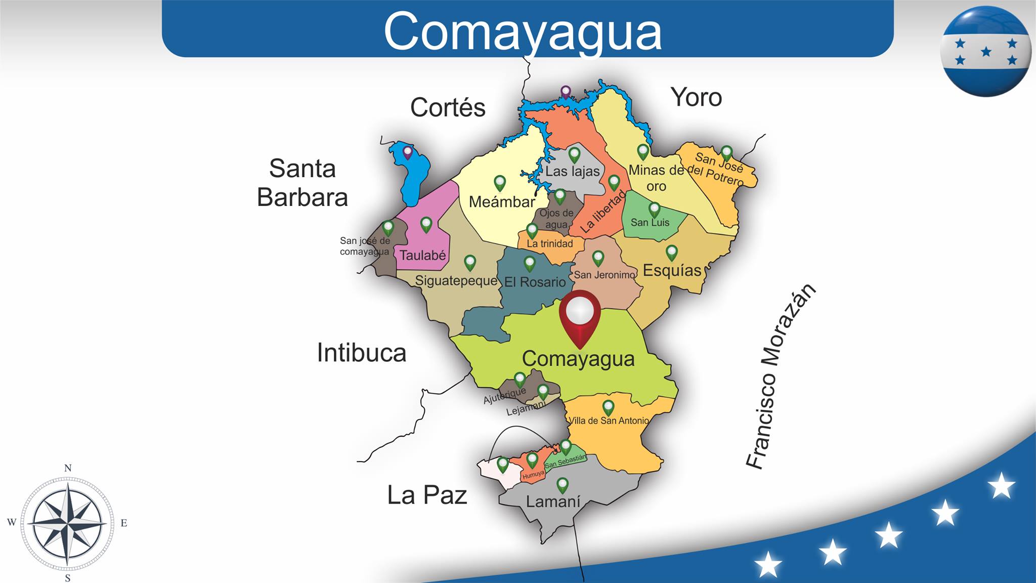 mapa honduras comayagua