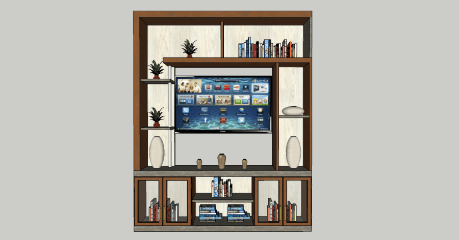 Modelo 3D gratis de un estante pequeño para Tv Sketchup AutoCAD