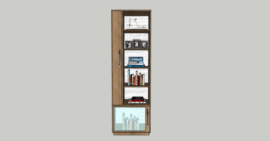 Modelo 3D de un pequeño Mueble Organizador para sala de estar AutoCAD sketchup