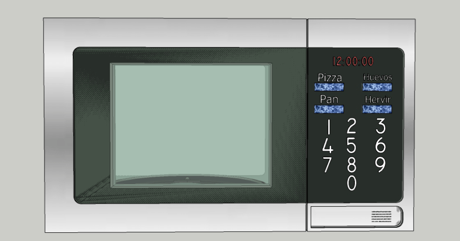 Modelo 3D gratis de microondas Sketchup AutoCAD