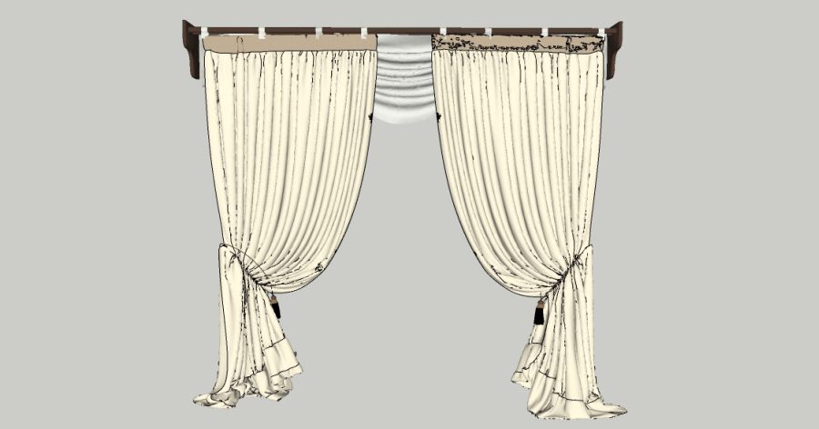 Modelo 3D o componente 3D de una cortina Sketchup AutoCAD