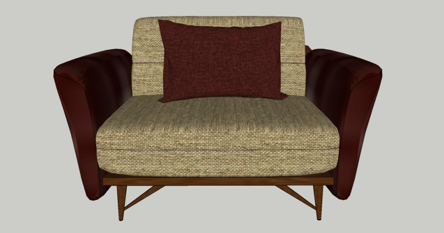 Modelo 3D gratis de un sillón Sketchup AutoCAD