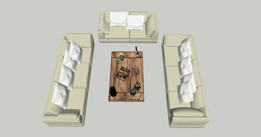 Modelo 3D gratis de varios muebles de sala sketchup autocad