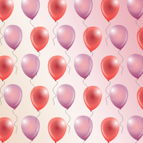 Vector Gratis de papel tapiz de globos rojos y morados para una fiesta de cumpleaños