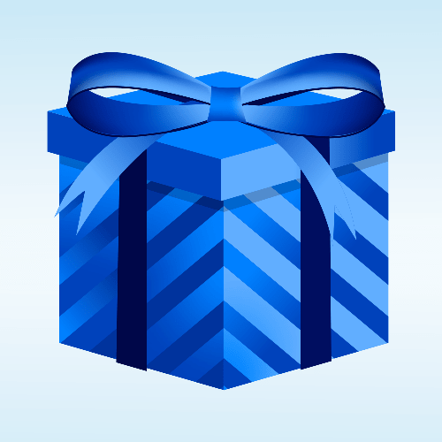 Vector gratis de una caja de regalo azul para cumpleaños