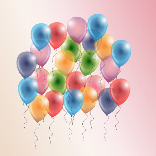 Vector gratis de varios globos coloridos para fiestas de cumpleaños