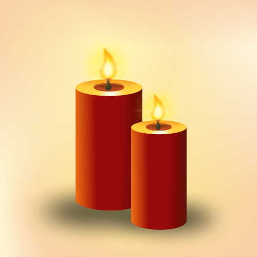 Vector gratis de dos candelas o velas anaranjadas