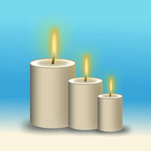 Vector gratis de tres velas o candelas blancas