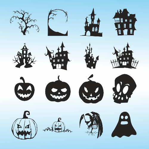 Vector gratis de 16 iconos para halloween