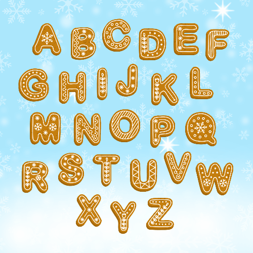 Vector gratis del abecedario para navidad