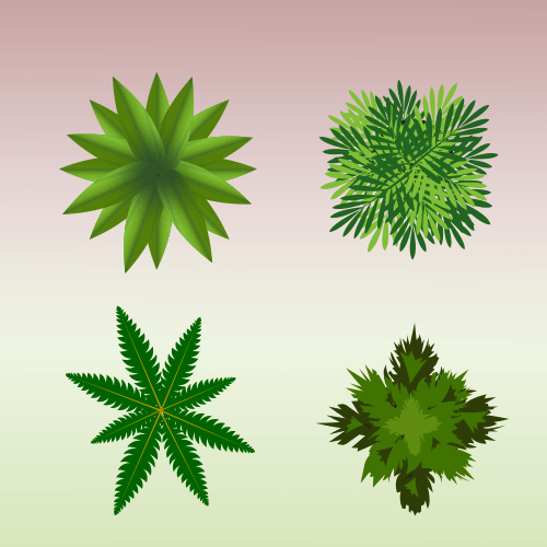 Vector gratis de 4 plantas vistas desde arriba para planos de arquitectura 5