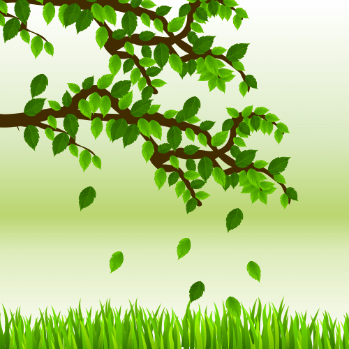 Vector gratis de ramas de arbol llenas de muchas hojas verdes