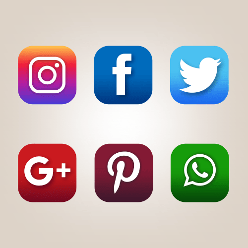 Vector gratis de 6 iconos de redes sociales