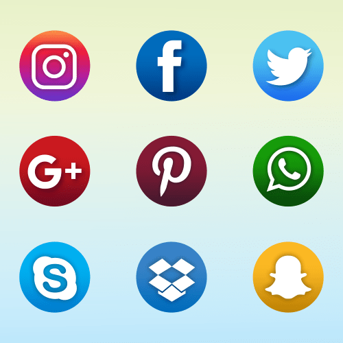 Vector gratis de 9 iconos de redes sociales